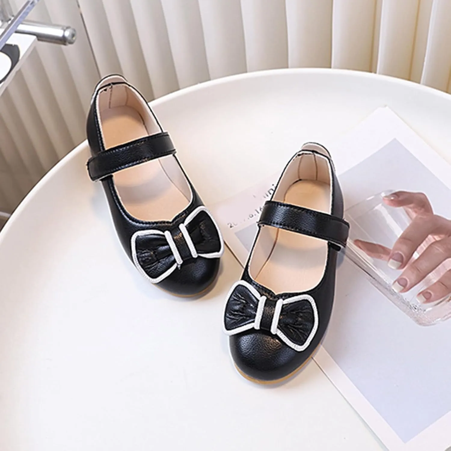 Girls Party Wedding Shoes New Girls Princess Shoes with Bows Fashionable Soft Soled Leather