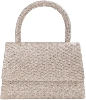 Glitter Crystal Handbag Sparkle Women's Top-Handle Crossbody Shoulder Wedding Guest Party Cocktail Dress Purses Champagne
