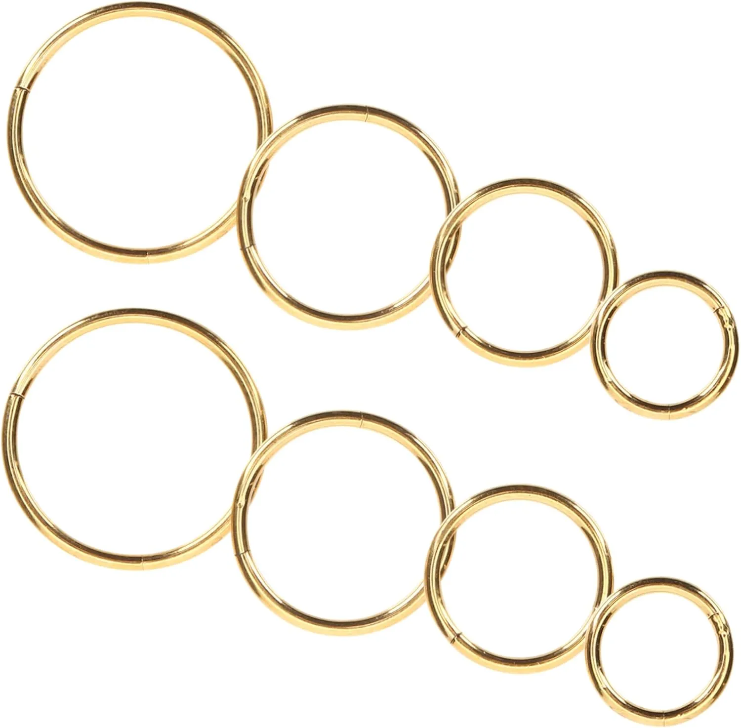 Gold Nose Ring Hoops 8pcs Stud Nose Piercings Gold Nose Piercings Women's Nose Jewelry