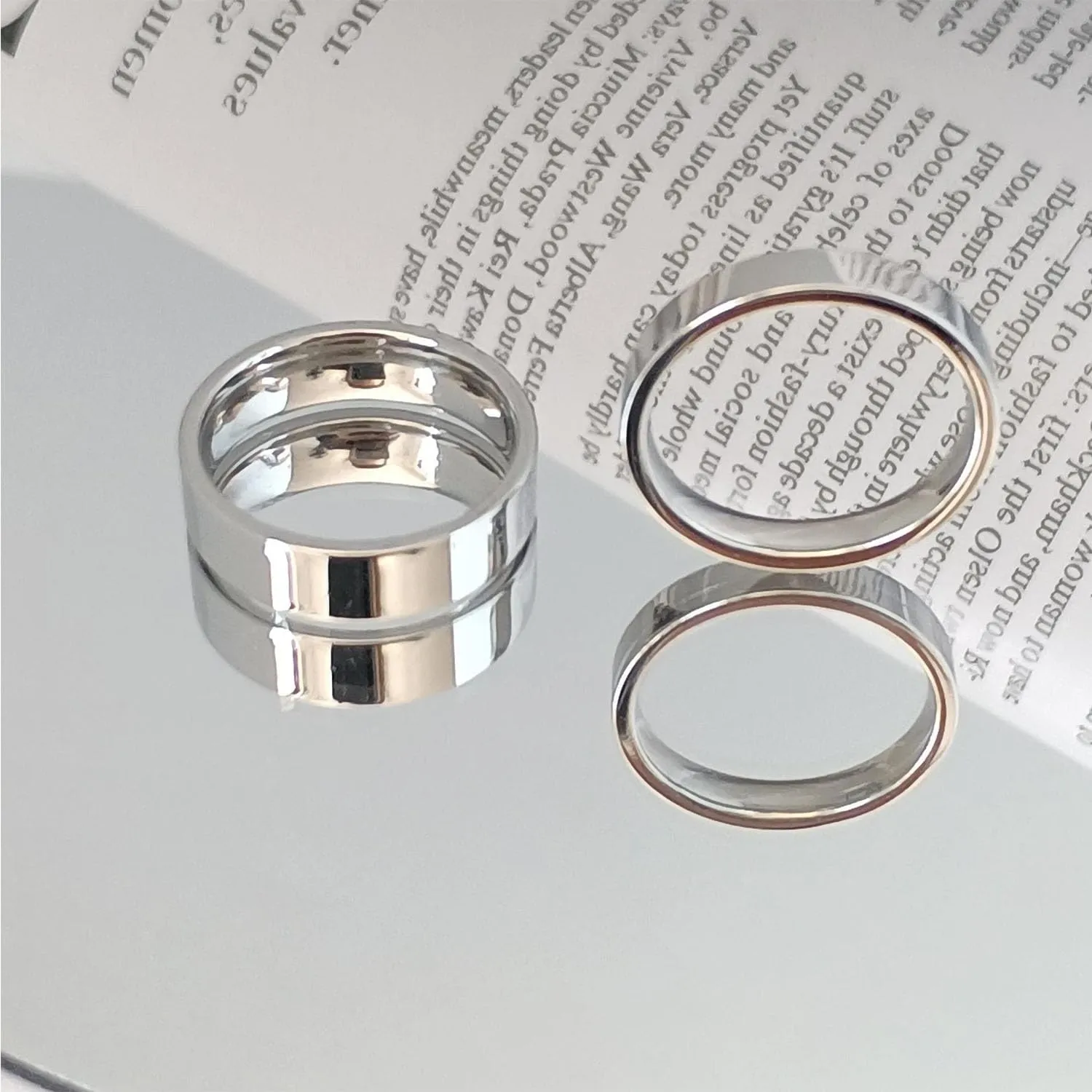 Gold Rings Set for Women Stackable Wedding Bands Rings Stainless Steel Chunky Knuckle Pinky Promise Ring Set for Women Men Jewelry Gift Size 6/7/8/9