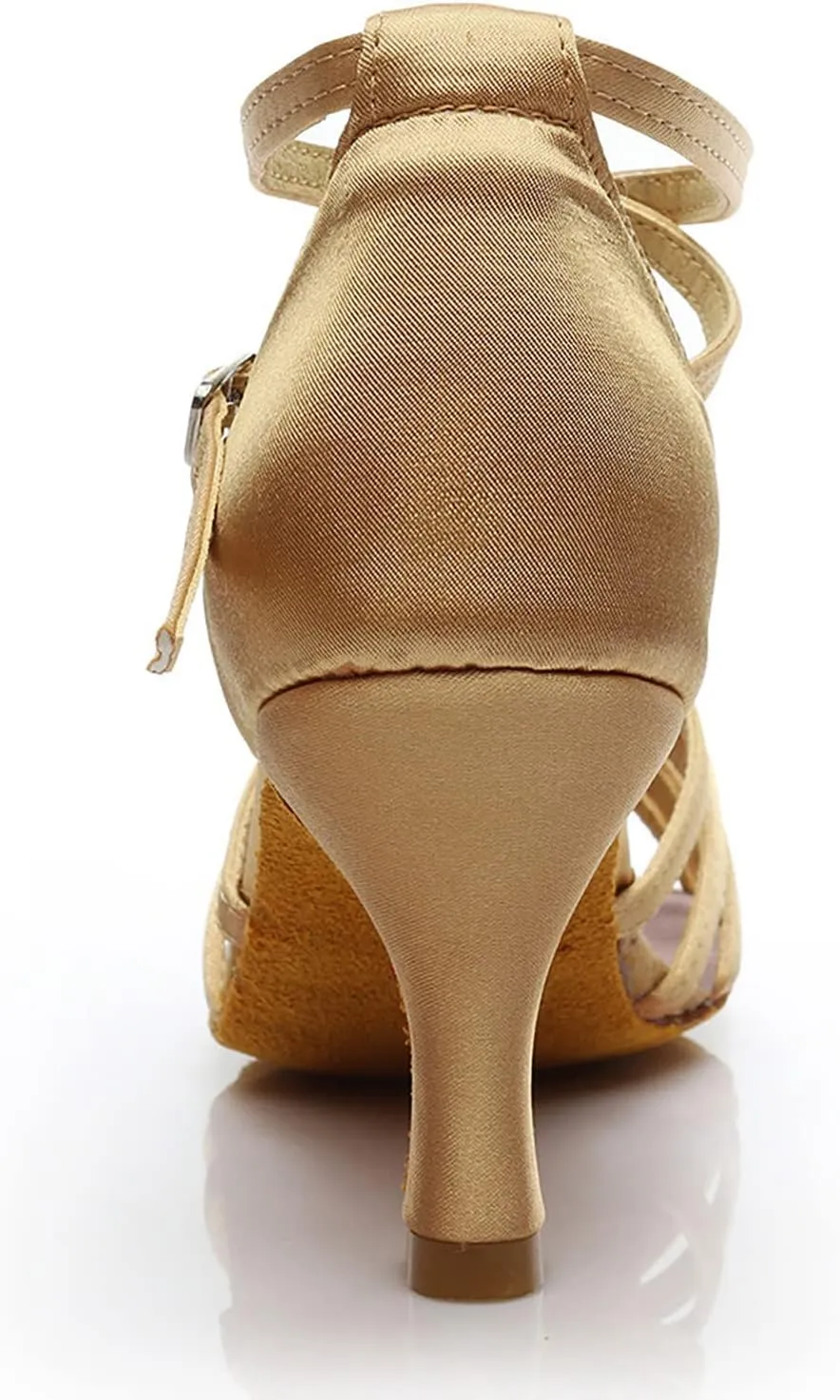 Heels for Women Satin Latin Dance Shoes Ballroom Performance Dancing Shoes Open Toe Heels with Ankle Strap