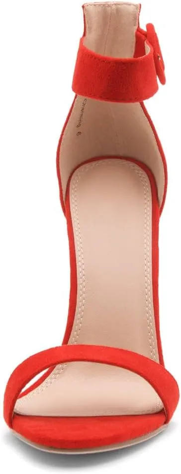 Herstyle Charming Womens Heeled Dress Sandals Open Toe Ankle Strap High Stiletto Wedding Party Pump Shoes