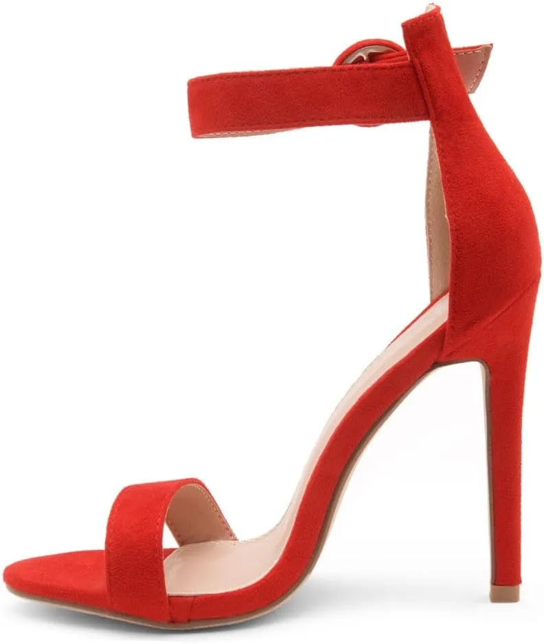 Herstyle Charming Womens Heeled Dress Sandals Open Toe Ankle Strap High Stiletto Wedding Party Pump Shoes