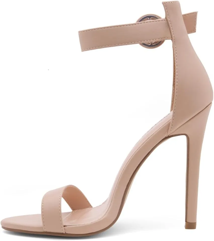 Herstyle Charming Womens Heeled Dress Sandals Open Toe Ankle Strap High Stiletto Wedding Party Pump Shoes
