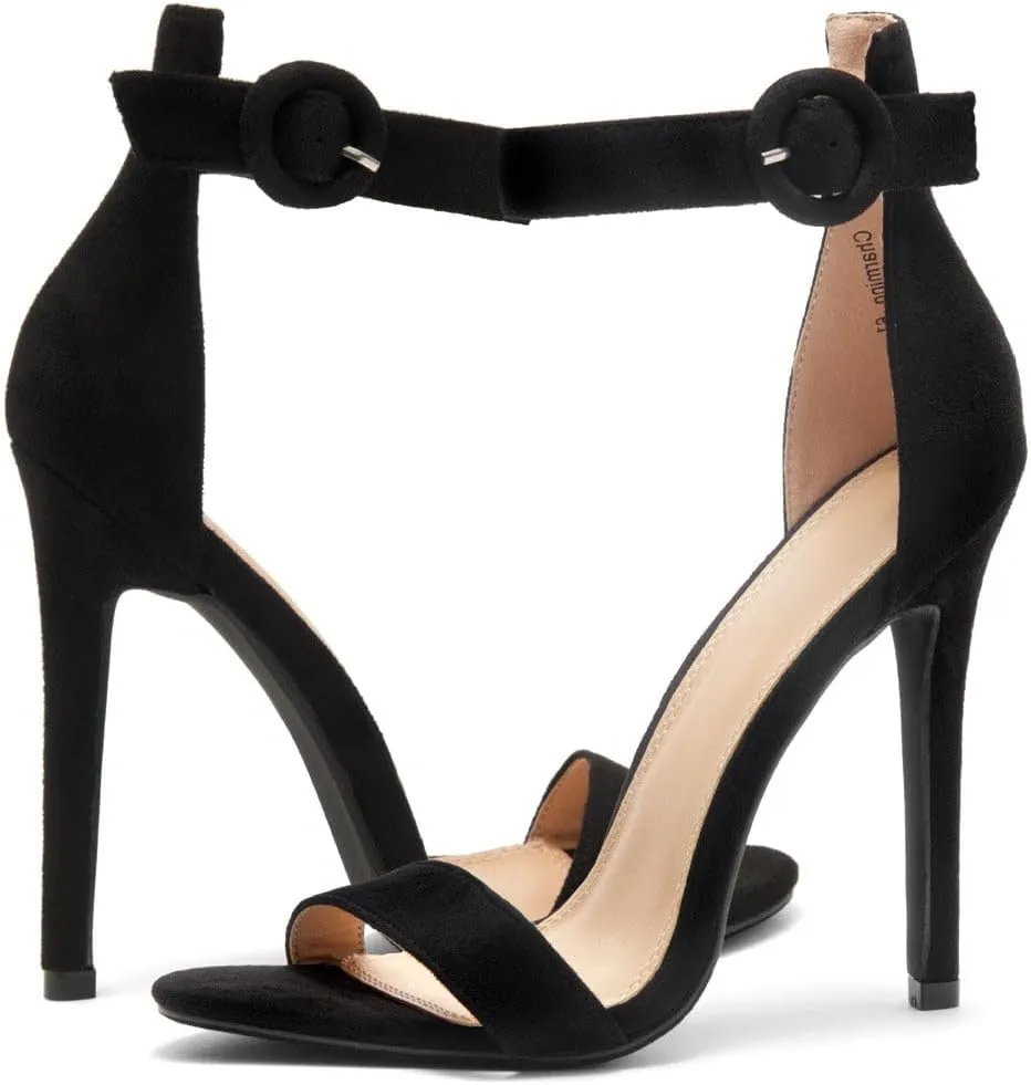 Herstyle Charming Womens Heeled Dress Sandals Open Toe Ankle Strap High Stiletto Wedding Party Pump Shoes