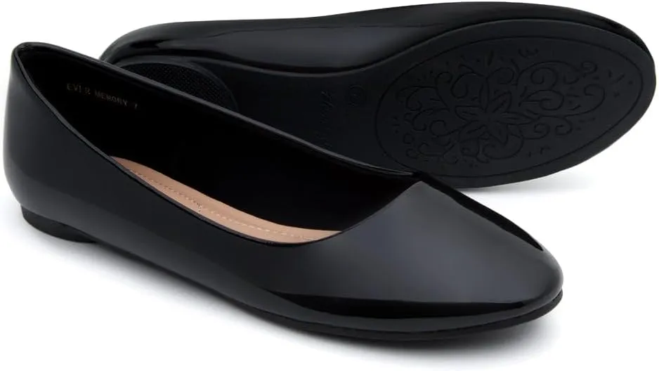 Herstyle Ever Memory Women's Ballet Flats Dressy Flat Shoes Almond Toe Ballerina Comfortable Slip-On Casual Flats for Daily Wear Work Office and Party