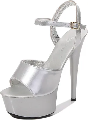 High Heels for Women Ankle Strap Platform Stiletto Heels Open Toe High Heel Sandals Buckle Party Dance Dressy Shoes