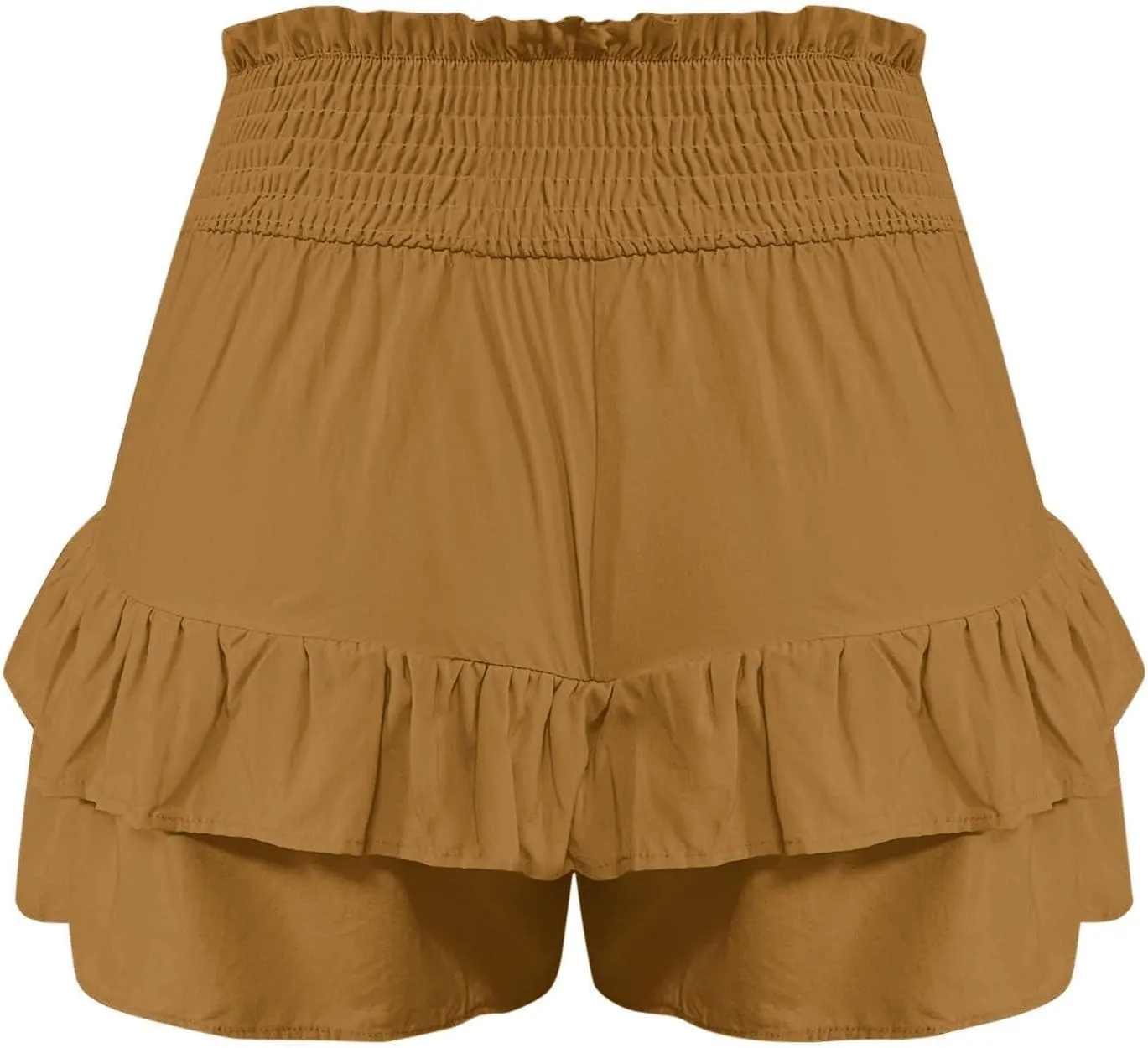 High Waisted Ruffle Shorts for Women Pleated Hem Casual Athletic Culottes Bermuda Shorts 2024 Summer Trendy Clothes