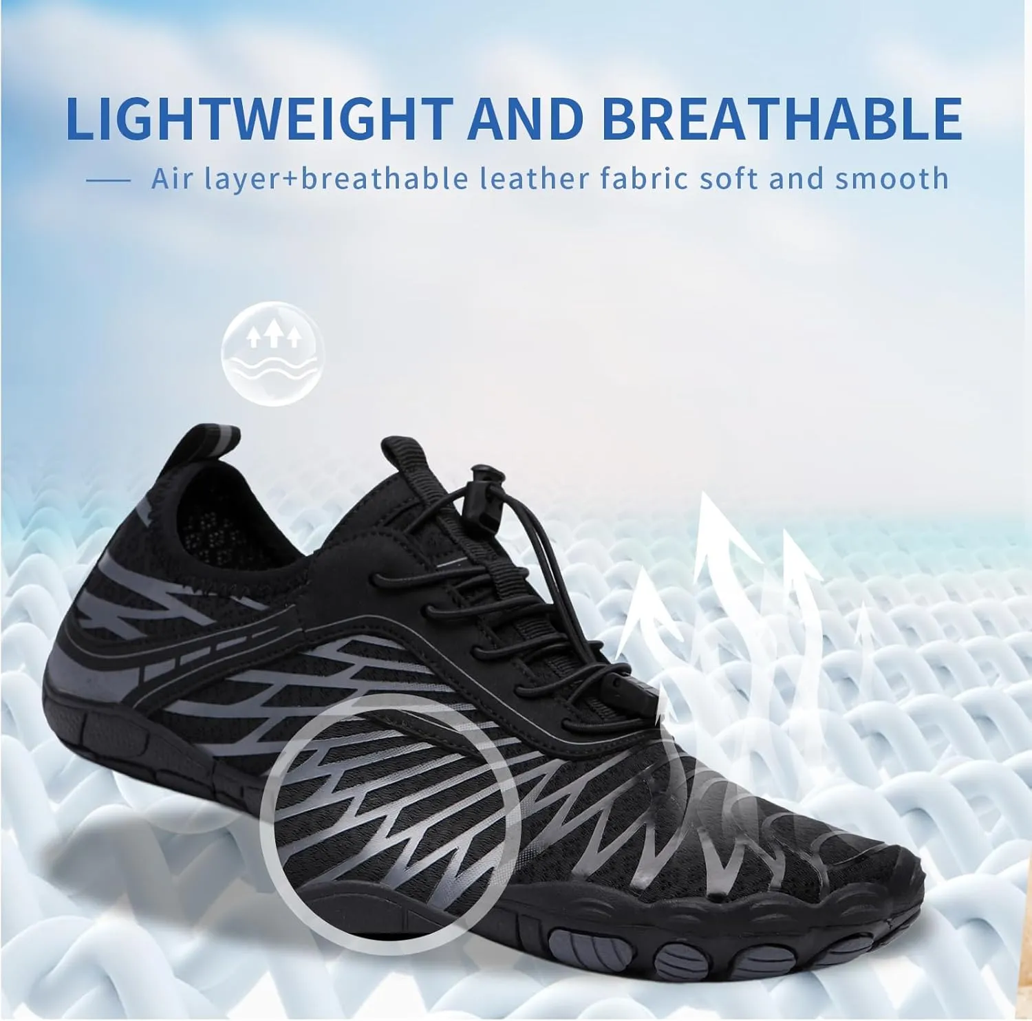 Hike Barefoot Shoes for Women Men - Quick Dry Wide Toe Box Beach Swim Athletic Sports Shoes, Non-Slip Hike Yoga Lightweight Footwear Aqua Hiking Walking Kayaking Diving Surfing