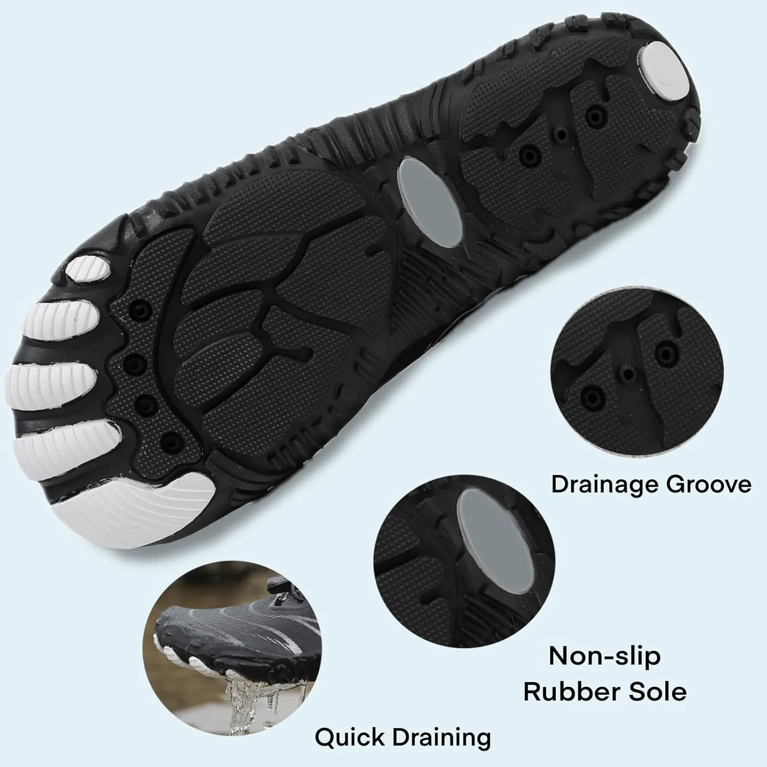 Hike Barefoot Water Shoes for Women Men, Barefoot Shoes with Wide Toe Box, Non-Slip & Quick Dry Breathable Aqua Socks for Beach Pool Aqua Swim Surf Hiking Walking Shoes