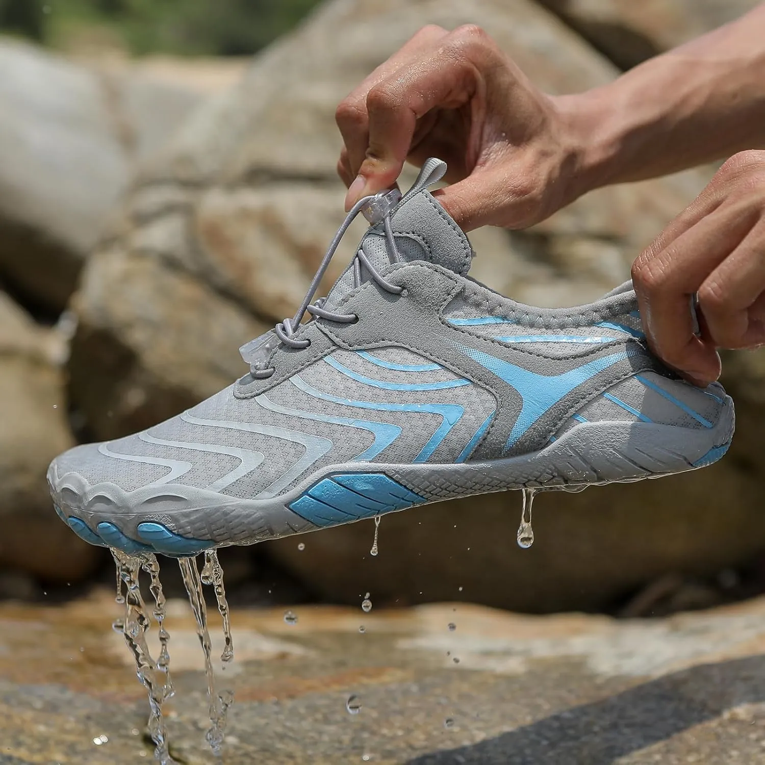 Hike Barefoot Water Shoes for Women Men, Barefoot Shoes with Wide Toe Box, Non-Slip & Quick Dry Breathable Aqua Socks for Beach Pool Aqua Swim Surf Hiking Walking Shoes