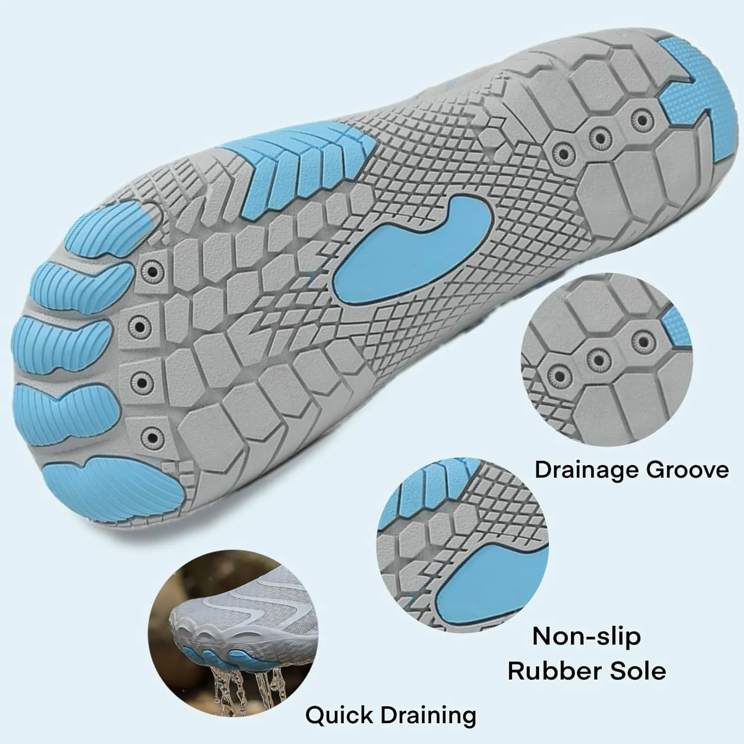 Hike Barefoot Water Shoes for Women Men, Barefoot Shoes with Wide Toe Box, Non-Slip & Quick Dry Breathable Aqua Socks for Beach Pool Aqua Swim Surf Hiking Walking Shoes