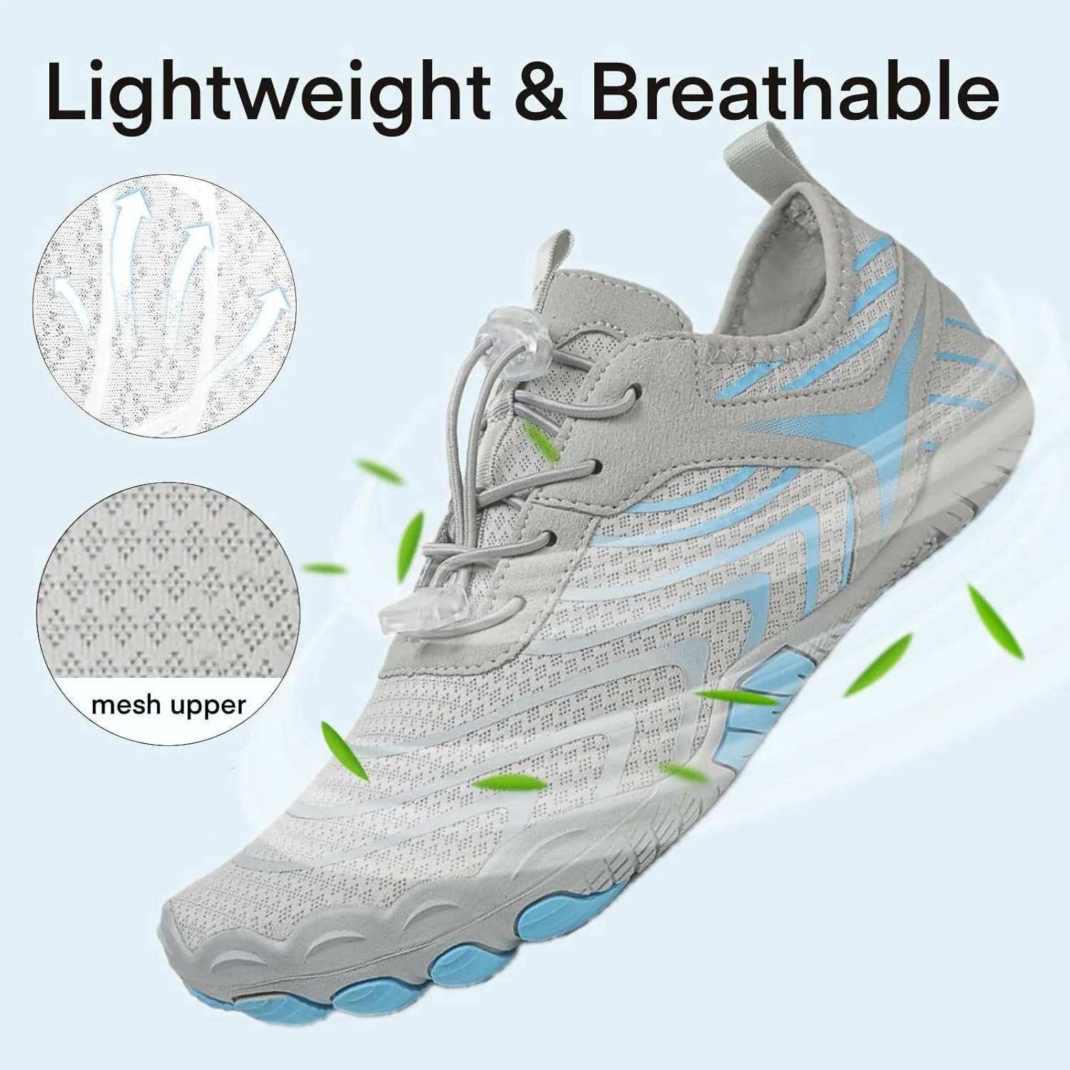 Hike Barefoot Water Shoes for Women Men, Barefoot Shoes with Wide Toe Box, Non-Slip & Quick Dry Breathable Aqua Socks for Beach Pool Aqua Swim Surf Hiking Walking Shoes