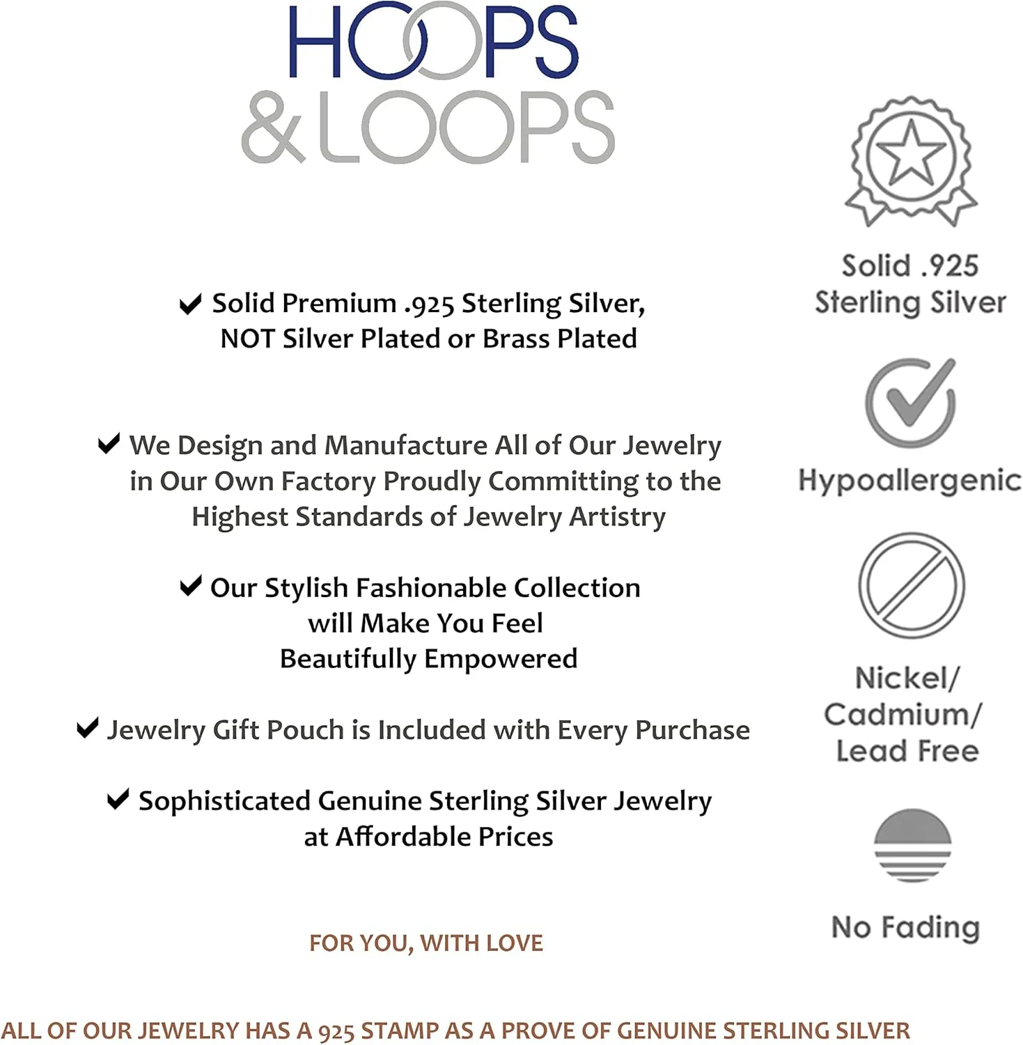 Hoops & Loops 925 Sterling Silver 3mm Oval Hoop Click-Top Earrings, 20mm 25mm 30mm 35mm 40mm, Silver, Yellow & Rose Gold