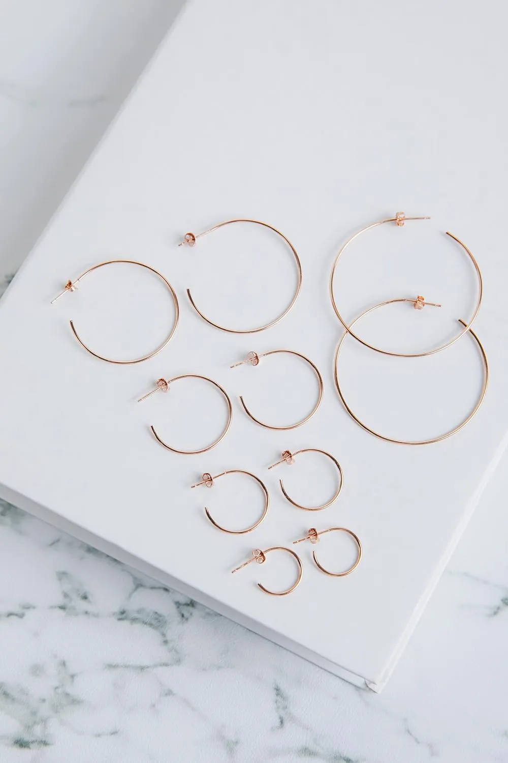 Hoops & Loops 925 Sterling Silver Open 1.5mm Thin Polished Round C-Hoop Earrings for Women, Silver, Yellow, Rose Gold, Black 15mm-40mm