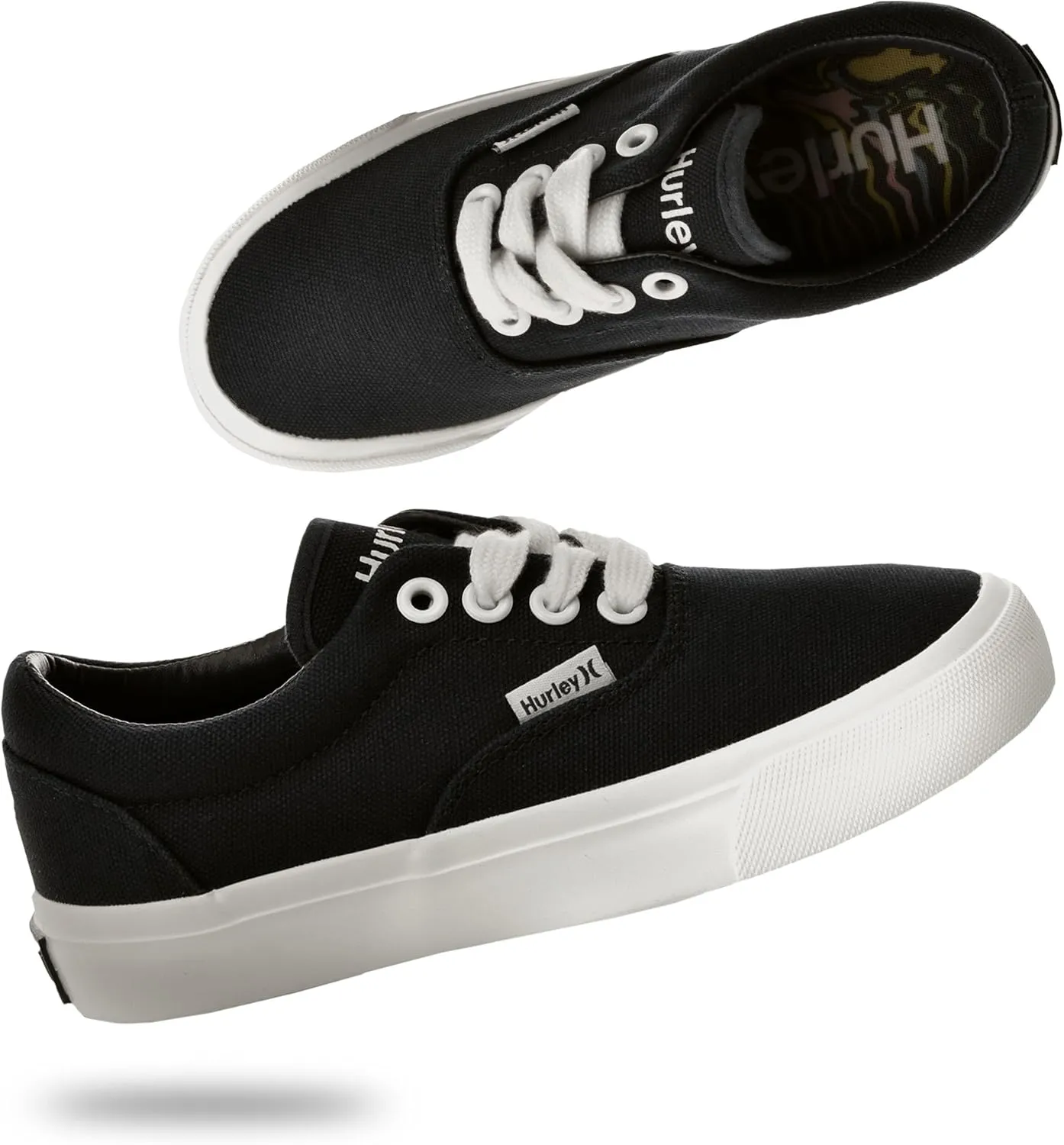 Hurley Marley Kids Lace Up Canvas Sneakers  Low Cut Skateboarding Shoes for Kids, Sports Shoes for Boys and Girls