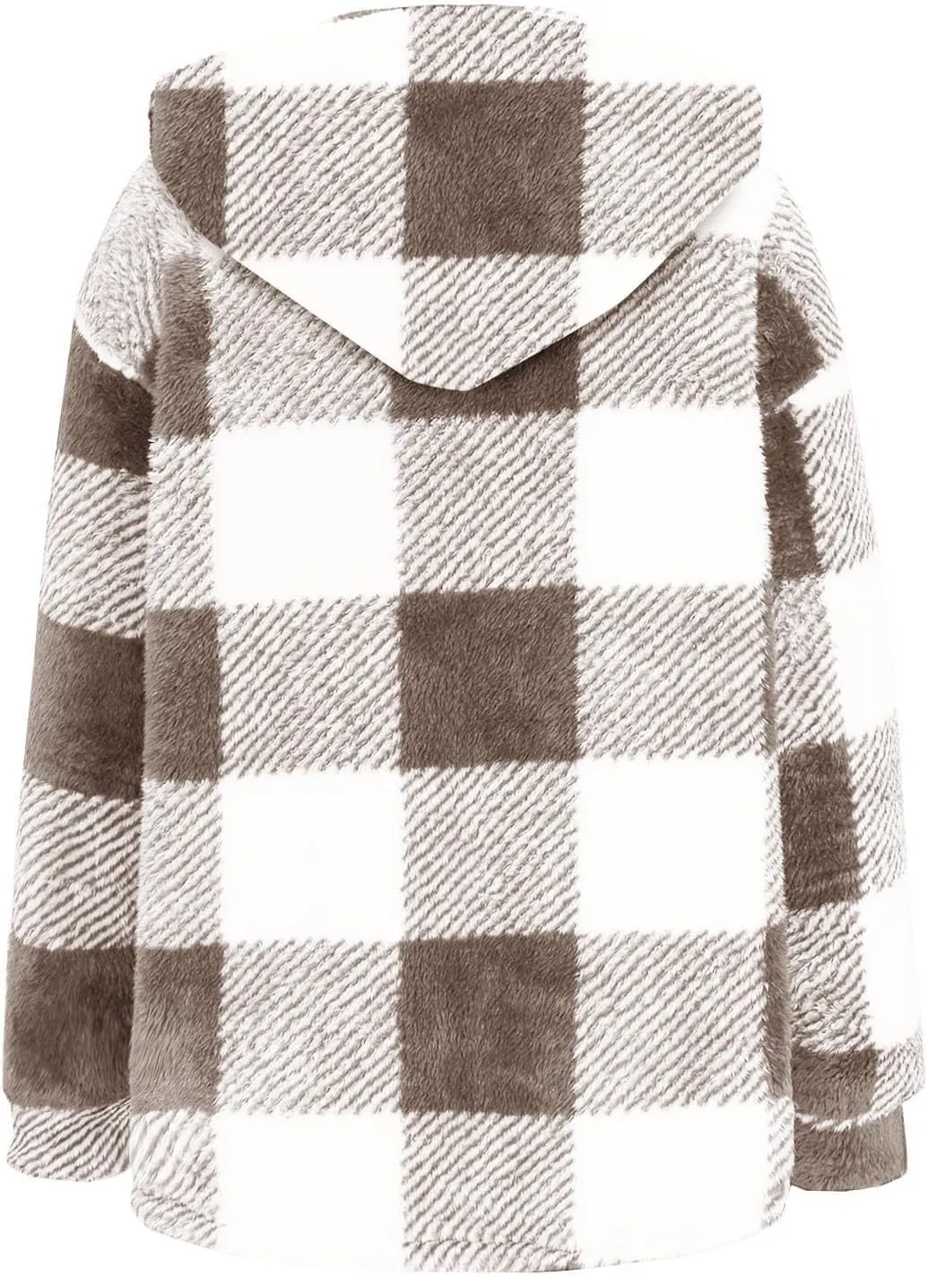 Hvyesh Teddy Bear Flannel Jacket Women Winter Clothes Hoodies, Oversized Fuzzy Fleece Sherpa Shacket Jackets for Women