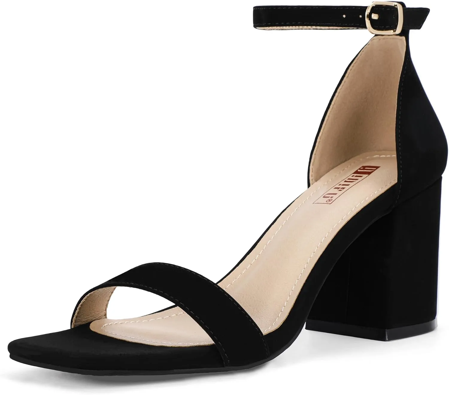 IDIFU IN3 Chunky Block Square Open Toe High Heels Ankle Strap Heeled Sandals Wedding Bride Bridal Prom Dance Summer Dressy Comfortable Sexy Trendy Bridesmaid Dress Shoes Cute Thick Heels for Women