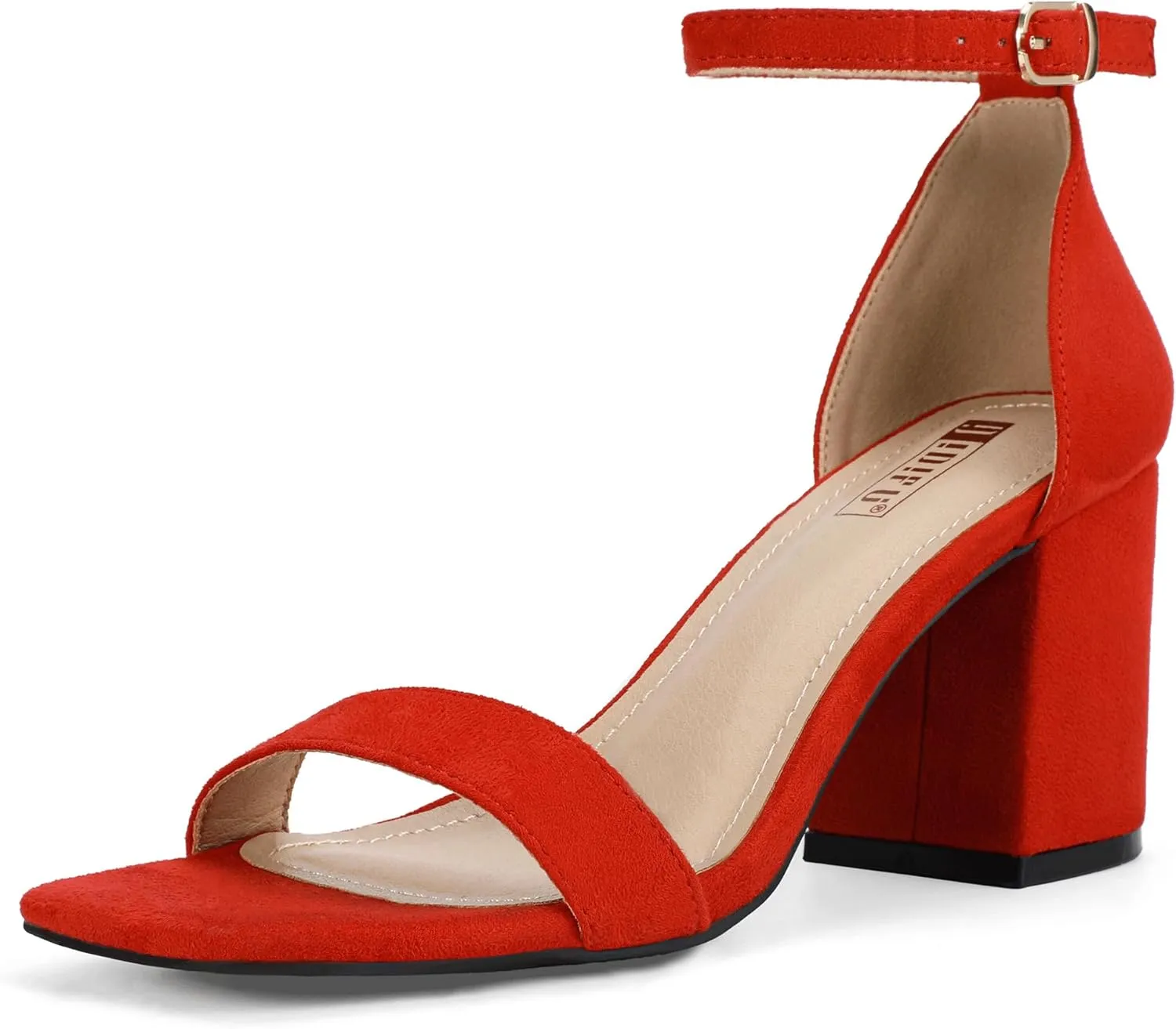 IDIFU IN3 Chunky Block Square Open Toe High Heels Ankle Strap Heeled Sandals Wedding Bride Bridal Prom Dance Summer Dressy Comfortable Sexy Trendy Bridesmaid Dress Shoes Cute Thick Heels for Women
