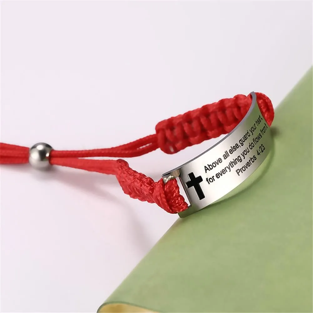 Inspirational Bracelets for Women,Inspirational Cord Bracelets Valentine's Gift Bracelets Adjustable Motivational Quotes Bangle Bracelets Personalized Stainless Steel Jewelry for Her