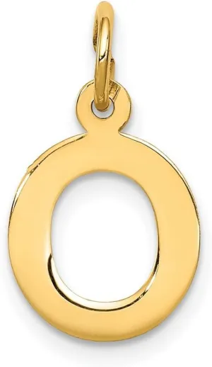JewelryWeb 12mm 10k Solid Yellow Gold Small Block Letter Name Personalized Monogram Initial Charm Pendant Necklace for Women