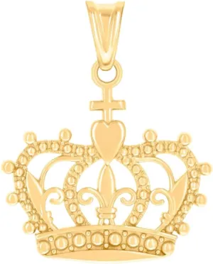 JewelryWeb 14k Yellow Gold Womens Crown Fashion Charm Pendant Necklace 26x20.9mm Wide-Pendant for Women