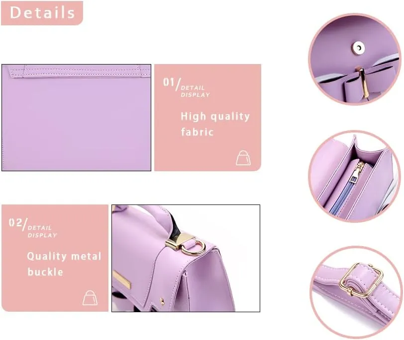 JHVYF Women's Cute Wings Bow Top Handle Cross Body Shoulder Bags Girls Kawaii Handbag