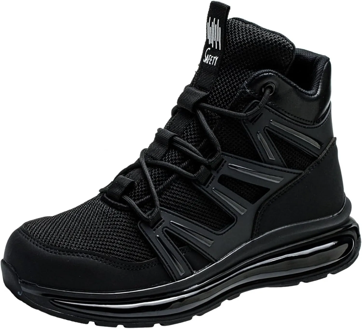 JiuQing Steel Toe Boots Lightweight Safety Industrial Boots Mens Air Cushion Work Sneaker Non-Slip Comfortable
