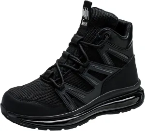 JiuQing Steel Toe Boots Lightweight Safety Industrial Boots Mens Air Cushion Work Sneaker Non-Slip Comfortable