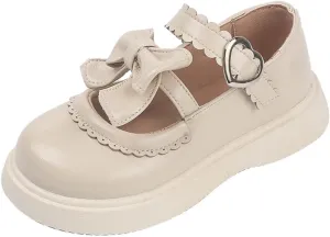JOEupin Girls Lolita Mary Jane Flats Sweet Bow Low Heel Princess Oxford Dress Shoes
