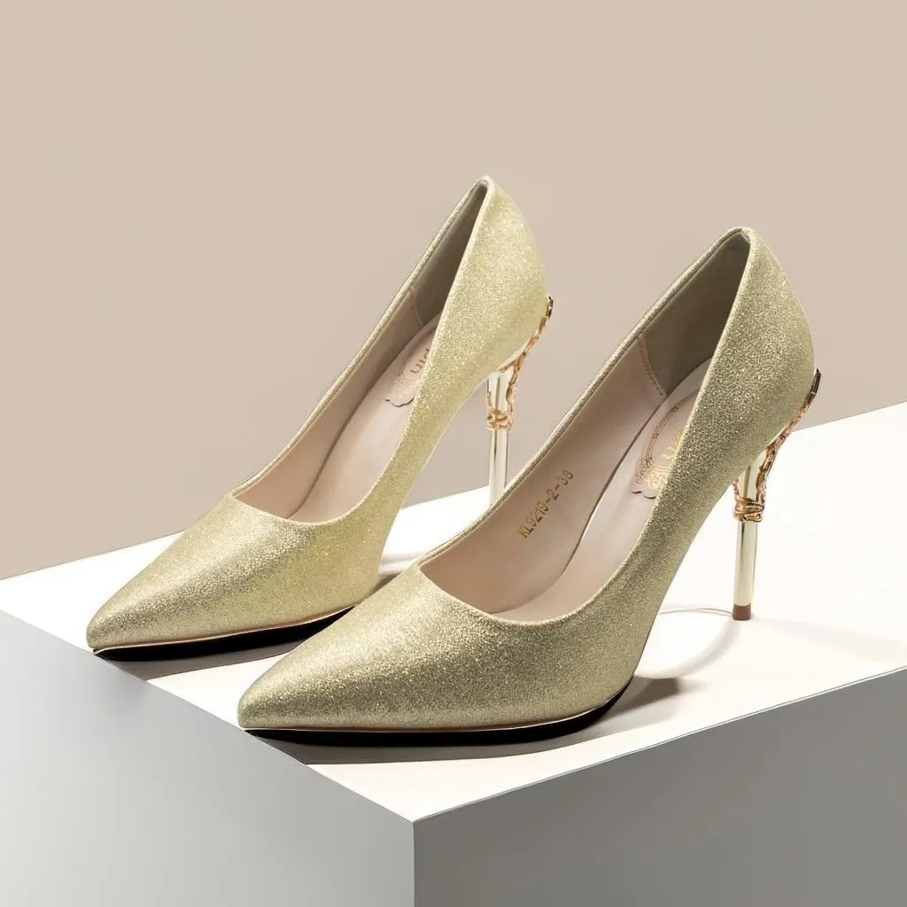 JOEupin Women's Satin Pointed Toe High Heel Dress Pump Shoes for Bridal Evening Party Pumps