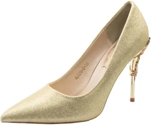 JOEupin Women's Satin Pointed Toe High Heel Dress Pump Shoes for Bridal Evening Party Pumps