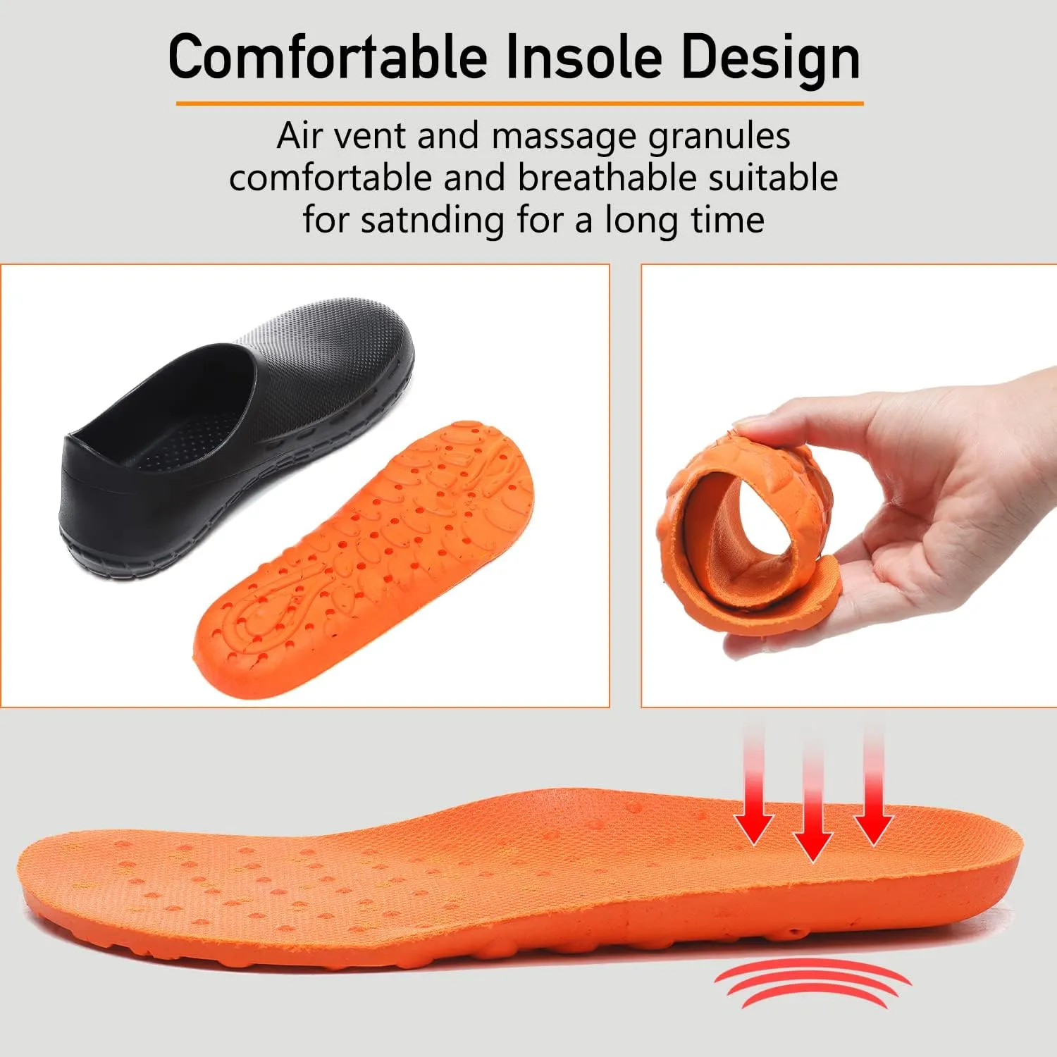 JSWEI Chef Shoes for Men - Professional Oil Water Resistant Nursing Chef ShoeNon-Slip Safety Working Shoes for Kitchen Garden Bathroom Construction