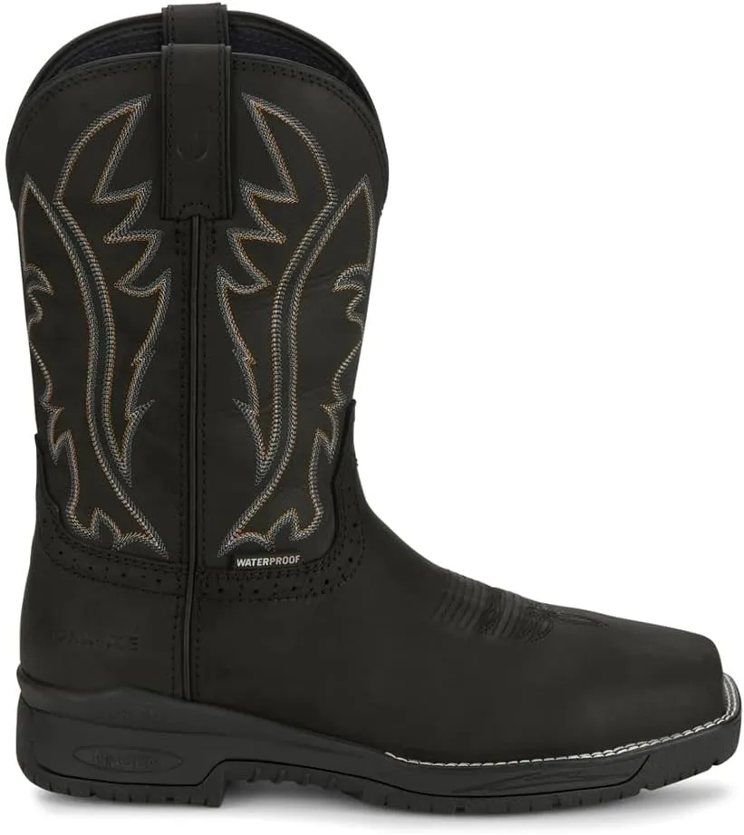 Justin NiTread 11 Composite Toe Boots for Men - Commander Collection - Square Toe Full-Grain Leather Mens Work Boots with Comfort Footbed and Oil & Slip-Resistant Outsole