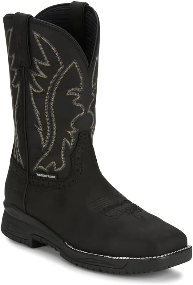 Justin NiTread 11 Composite Toe Boots for Men - Commander Collection - Square Toe Full-Grain Leather Mens Work Boots with Comfort Footbed and Oil & Slip-Resistant Outsole