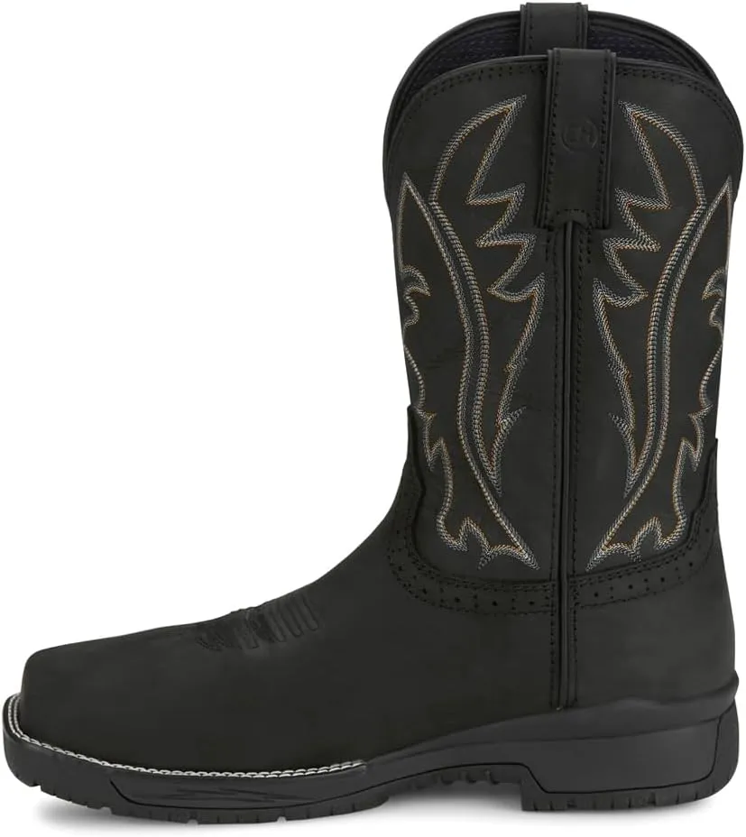 Justin NiTread 11 Composite Toe Boots for Men - Commander Collection - Square Toe Full-Grain Leather Mens Work Boots with Comfort Footbed and Oil & Slip-Resistant Outsole