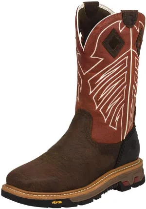 Justin Original Work Boots Men's Commander X5 Steel Toe Work Boot Chestnut 14 D