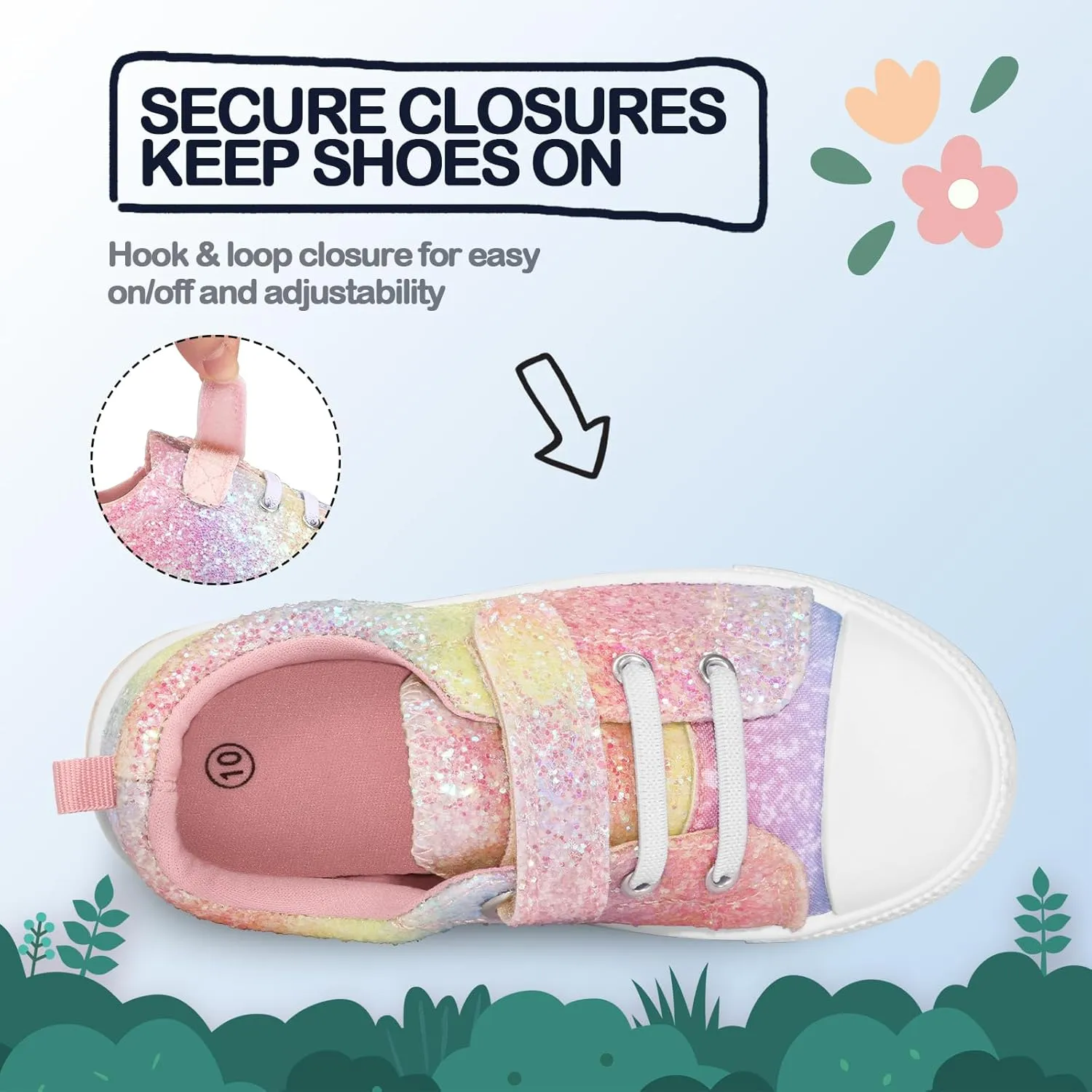 K KomForme Toddler Shoes Boys Girls Canvas Sneakers Size 4-13