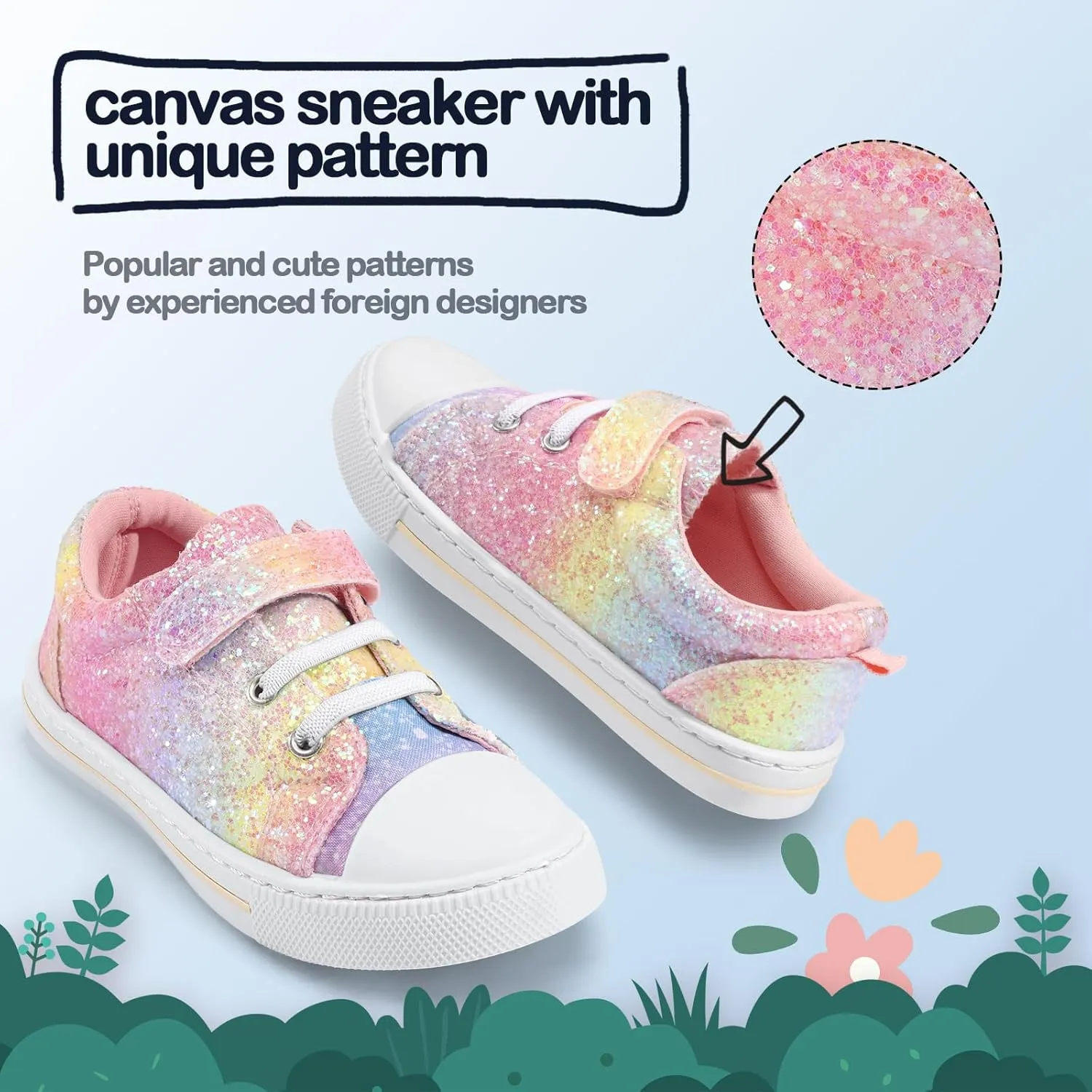 K KomForme Toddler Shoes Boys Girls Canvas Sneakers Size 4-13