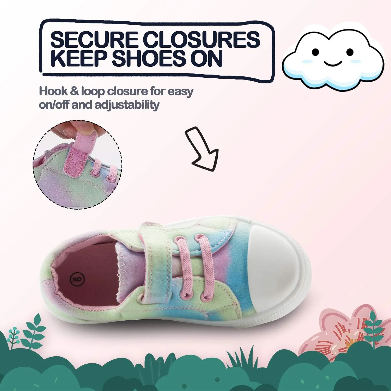 K KomForme Toddler Shoes Boys Girls Canvas Sneakers Size 4-13