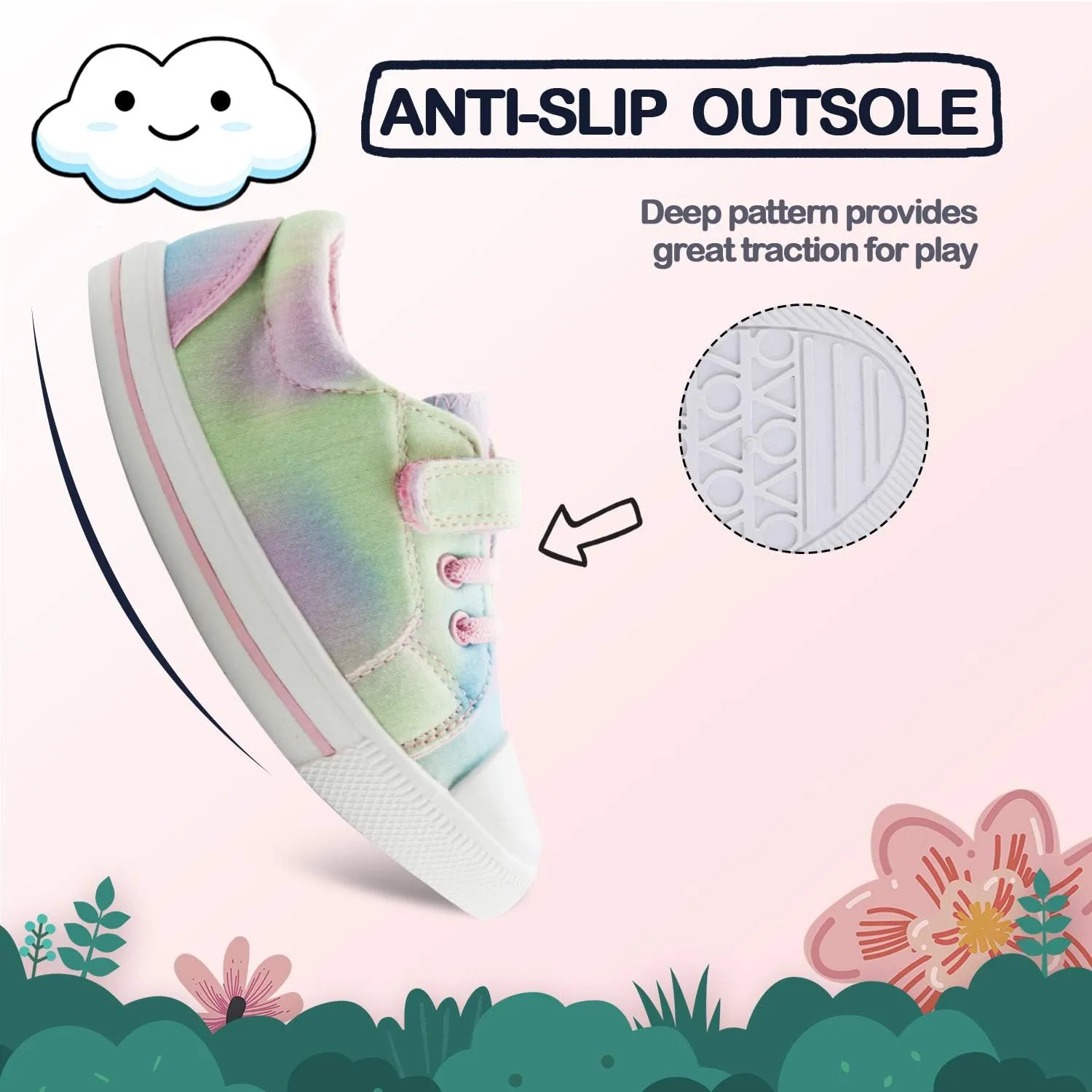 K KomForme Toddler Shoes Boys Girls Canvas Sneakers Size 4-13
