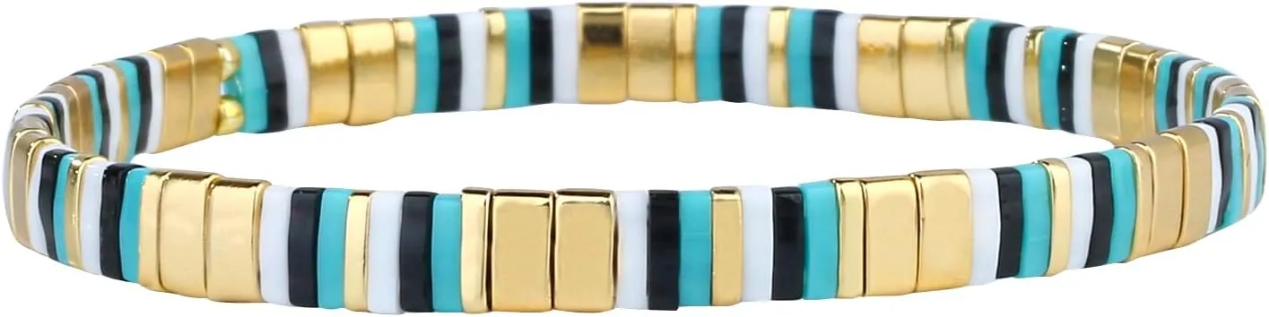 KELITCH Ethnic Tila Beaded Bracelets Handmade Friendship Stretch Bracelets Women Beach Bracelets - 10B