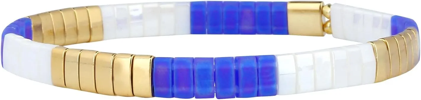KELITCH Ethnic Tila Beaded Bracelets Handmade Friendship Stretch Bracelets Women Beach Bracelets - 10K