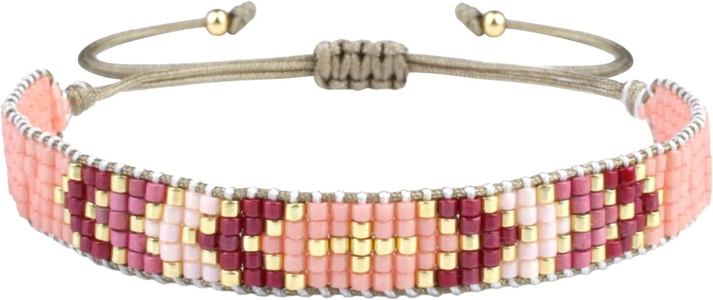 KELITCH Evil Eye Wrap Bracelets Hand-Woven Colorful Beaded Bracelets Dainty Beach Bracelets Bangles