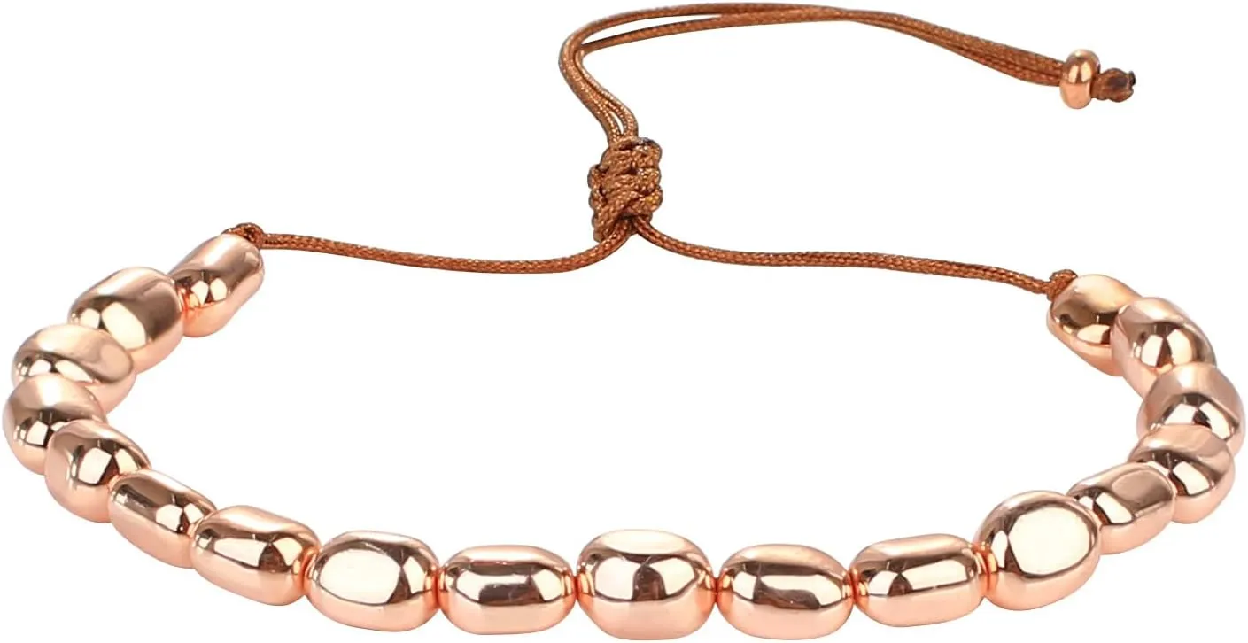 KELITCH Gold-Plated Beaded Bracelets Handmade Thin Strand Bracelets Classic Bracelets For Women