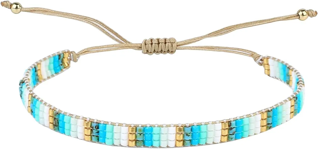 KELITCH Miyuki Wrap Bracelets Rainbow Beaded Bracelets Friendship Bracelets Jewelry for Women Gift