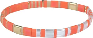 KELITCH Tila Beads Stretch Bracelets Wrap Friendship Bracelets Women Beach Bracelets - Orange 12N