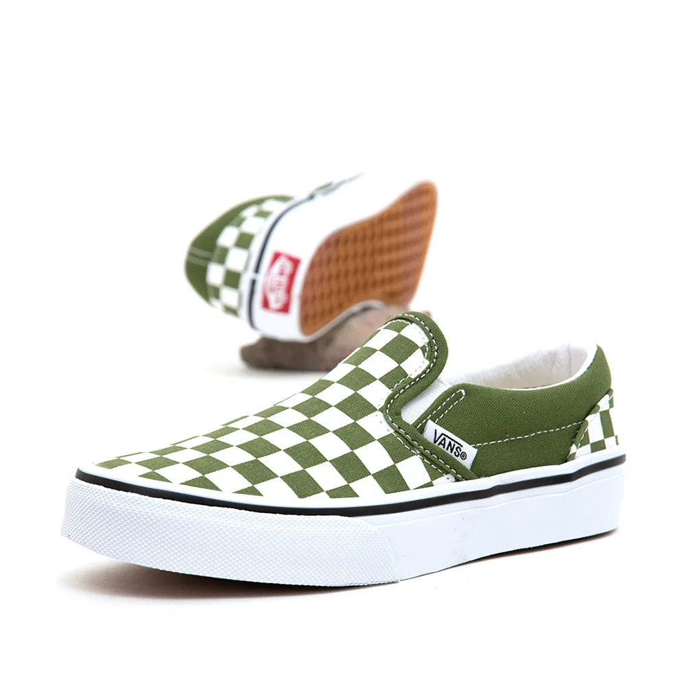 Kids Classic Slip-On Checkerboard (Pesto) VBU