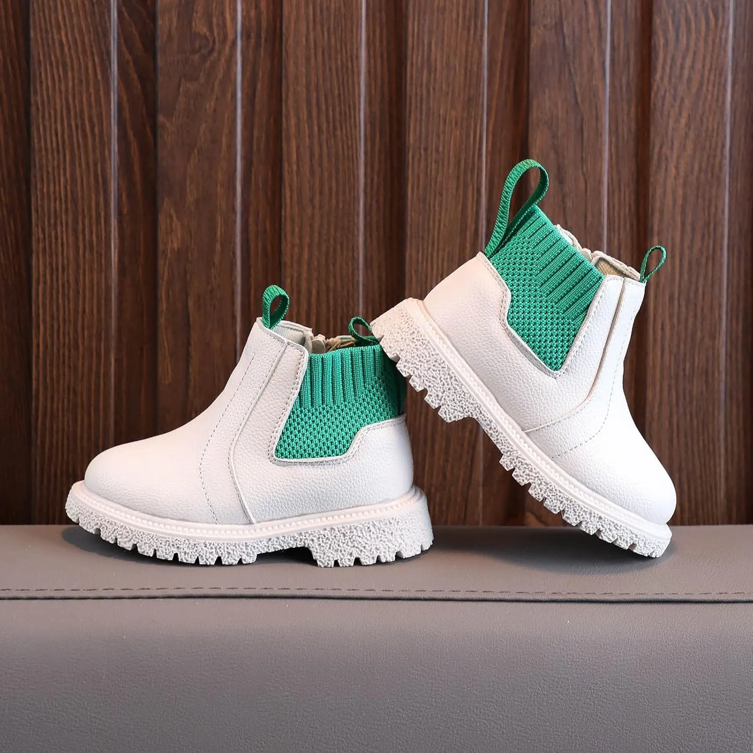 Kids Girls Ankle Bootie with Side Zipper Dress Boot Youth Toddler Waterproof Outdoor Fall Booties Leather Shoes