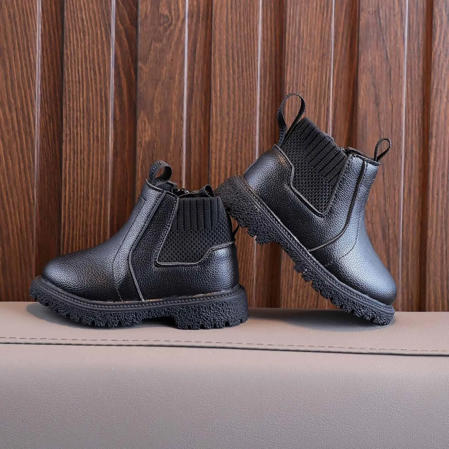 Kids Girls Ankle Bootie with Side Zipper Dress Boot Youth Toddler Waterproof Outdoor Winter Booties Leather Shoes